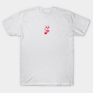 hanging retro red hearts T-Shirt